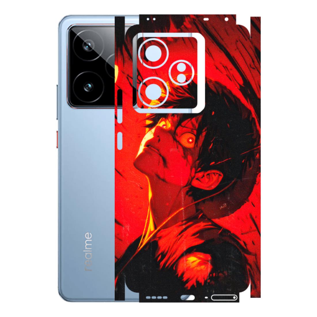 Realme Phone Skins (All Models) - D.Luffy Power Up One Piece Anime - 3D Embossed Finish (L-326) Realme GT7 5G