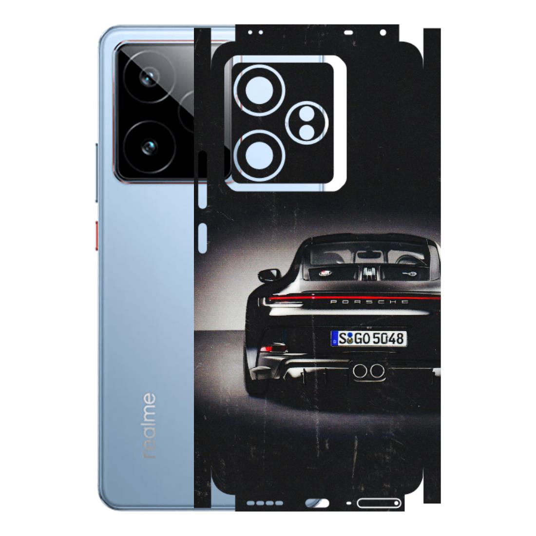 Realme Phone Skins (All Models) - New Black Porsche GT3 - 3D Embossed Finish (L-327) Realme GT7 5G