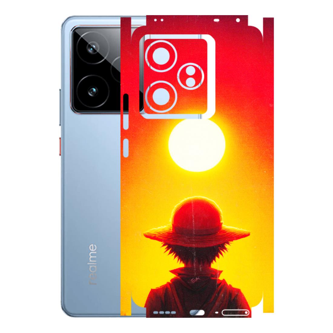 Realme Phone Skins (All Models) - Cool Sunset With Monkey D.Luffy Anime - 3D Embossed Finish (L-329) Realme GT7 5G