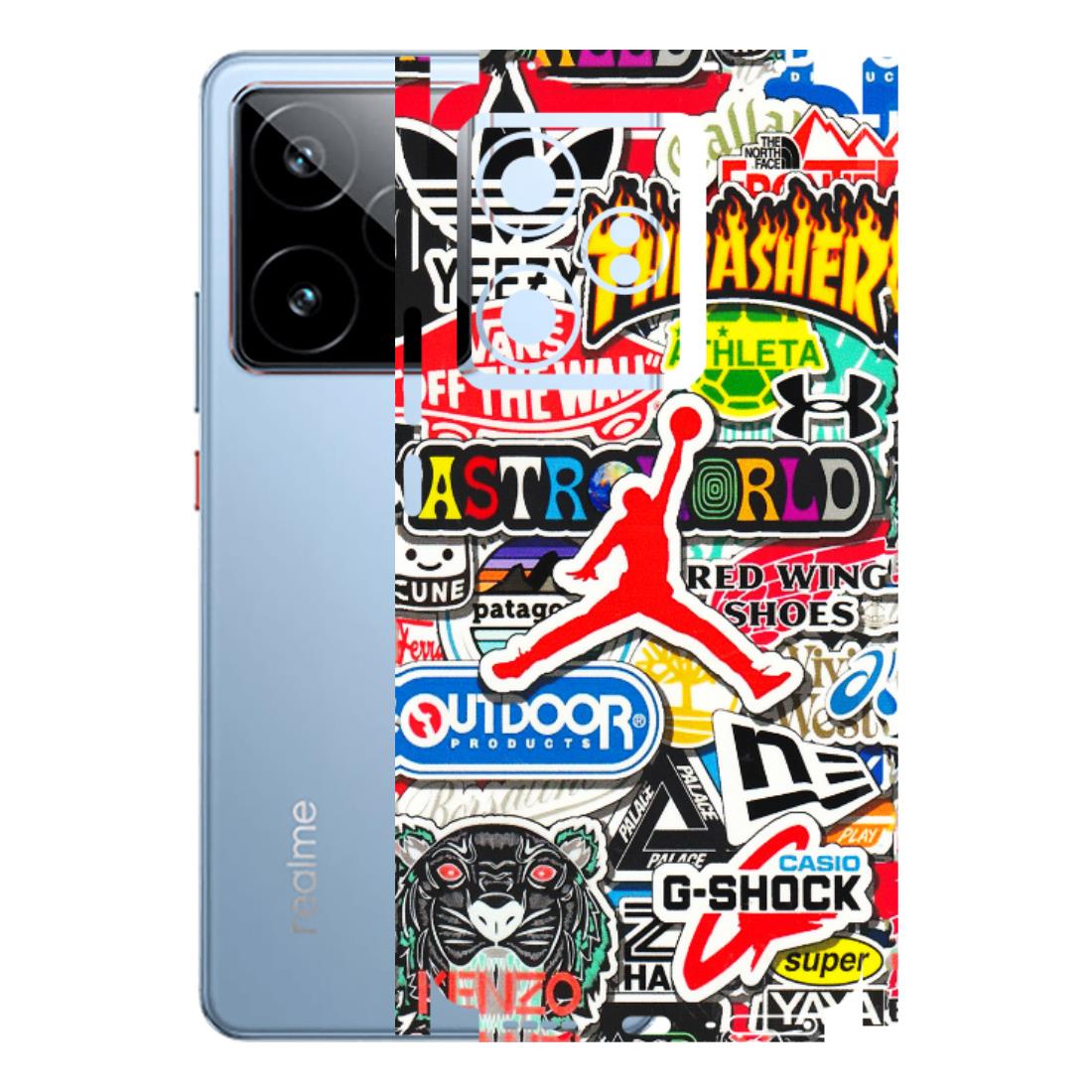 Realme Phone Skins (All Models) - Multi Brands Sticker Graffiti - 3D Embossed Finish (L-37) Realme GT7 5G
