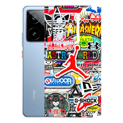 Realme Phone Skins (All Models) - Multi Brands Sticker Graffiti - 3D Embossed Finish (L-37) Realme GT7 5G