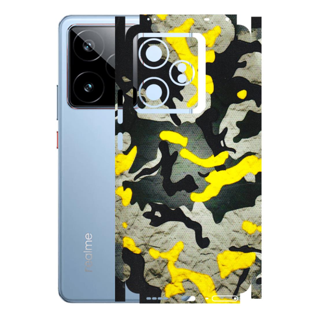 Realme Phone Skins (All Models) - Yellow Camouflage - 3D Embossed Finish (L-61) Realme GT7 5G