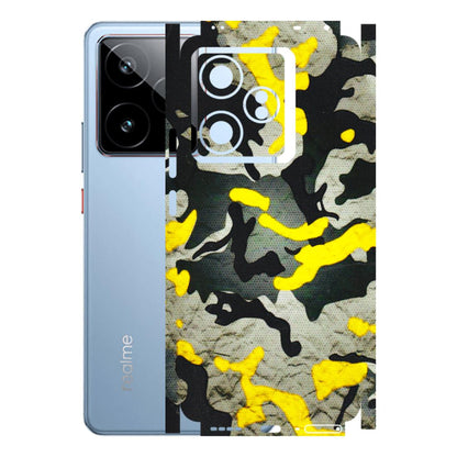 Realme Phone Skins (All Models) - Yellow Camouflage - 3D Embossed Finish (L-61) Realme GT7 5G