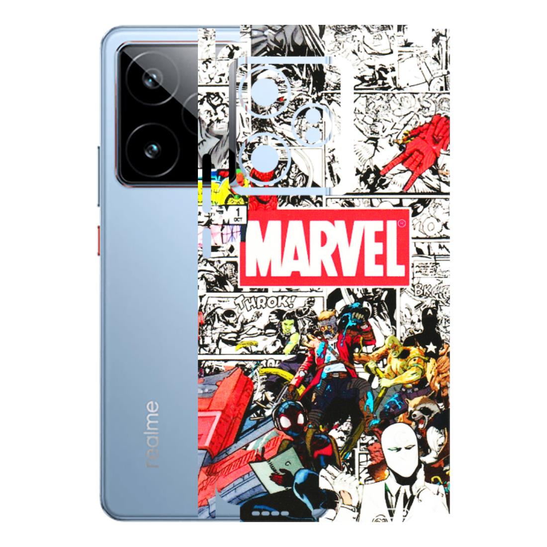 Realme Phone Skins (All Models) - Marvel Colorful Comic - 3D Embossed Finish (L-64) Realme GT7 5G