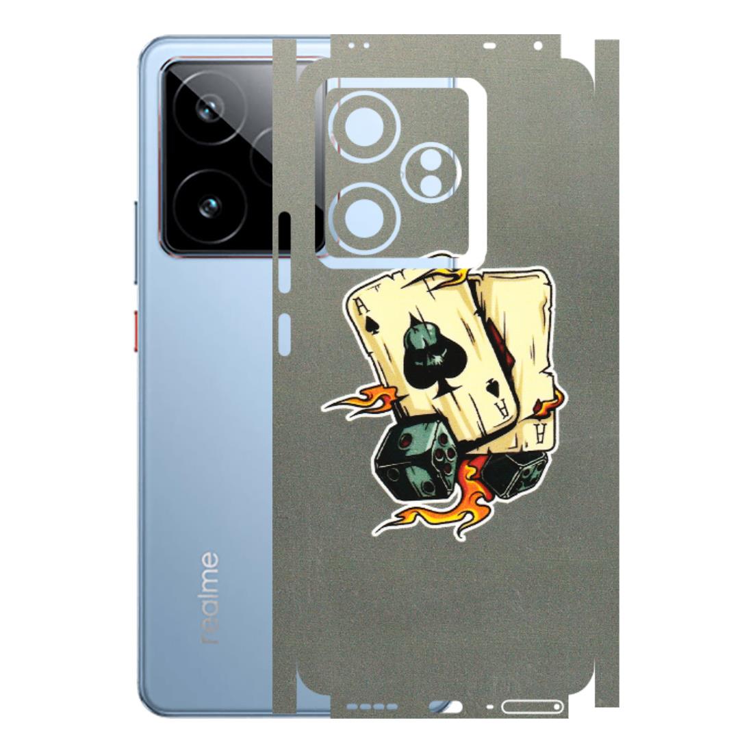 Realme Phone Skins (All Models) - Grey Cards Of Ace - 3D Embossed Finish (L-77) Realme GT7 5G
