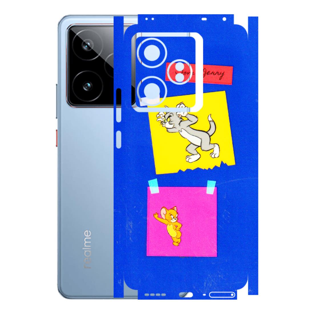 Realme Phone Skins (All Models) - Tom N Jerry Sticky Notes - 3D Embossed Finish (L-88) Realme GT7 5G