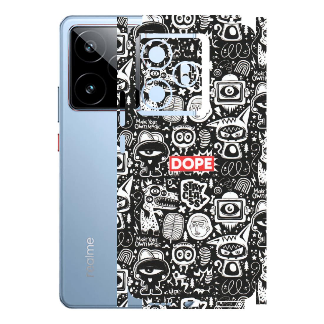Realme Phone Skins (All Models) - Dope Stay Classy Black Doodles - Matte Finish (M-126) Realme GT7 5G