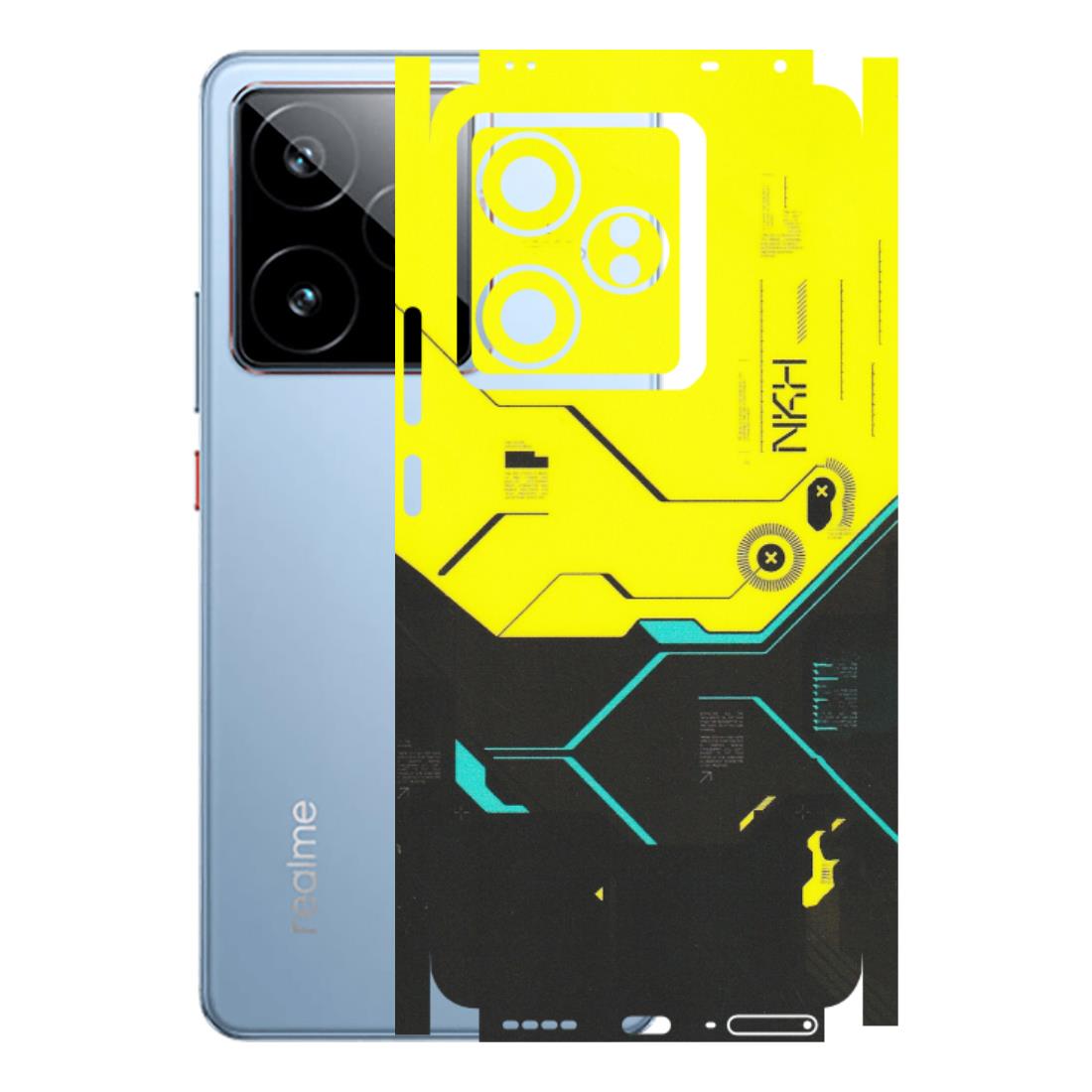 Realme Phone Skins (All Models) - Black Yellow Technica - Matte Finish (M-53) Realme GT7 5G