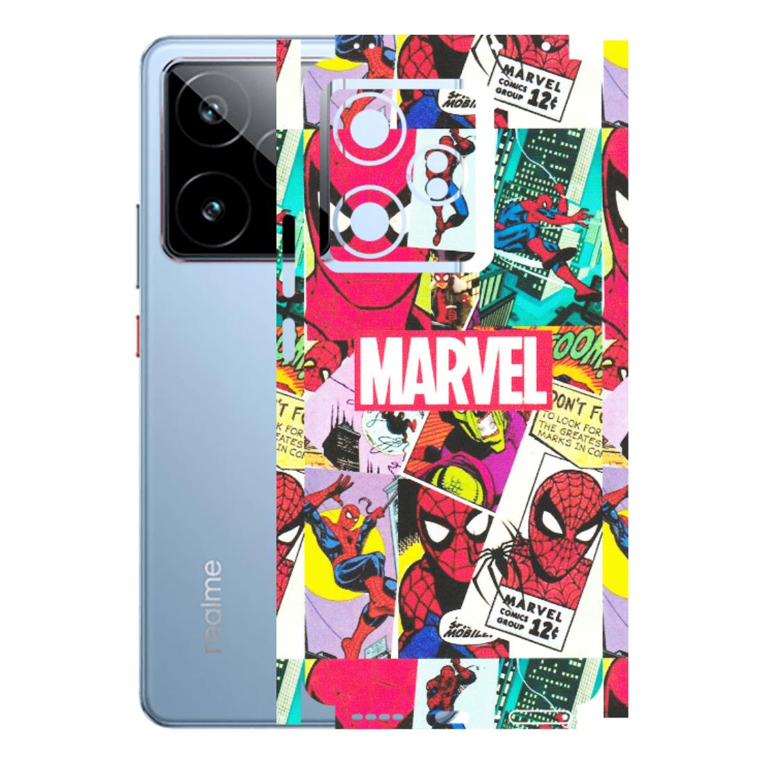Realme Phone Skins (All Models) - Marvel Comic Spiderman Grafitti - Matte Finish (M-72) Realme GT7 5G