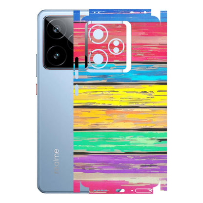 Realme Phone Skins (All Models) - Multi Colour Wooden Wall - Matte Finish (M-96) Realme GT7 5G