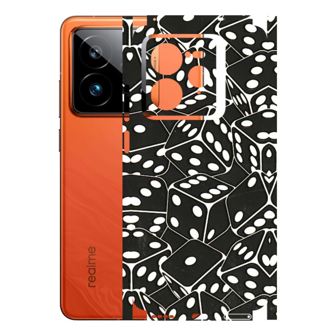 Realme Phone Skins (All Models) - Big Black Dices - 3D Embossed Finish (L-106) Realme GT7 Pro 5G