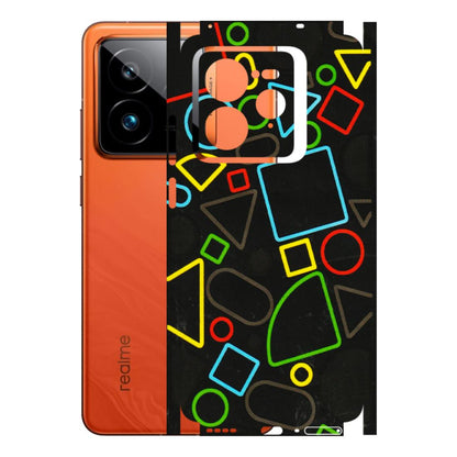 Realme Phone Skins (All Models) - Black Shapes - 3D Embossed Finish (L-131) Realme GT7 Pro 5G