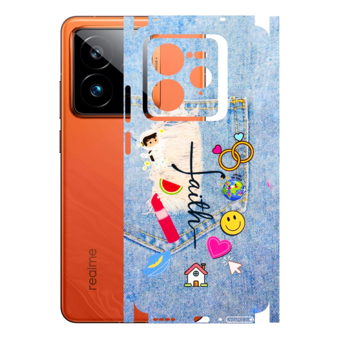 Realme Phone Skins (All Models) - Denim Jeans Pocket - 3D Embossed Finish (L-134) Realme GT7 Pro 5G