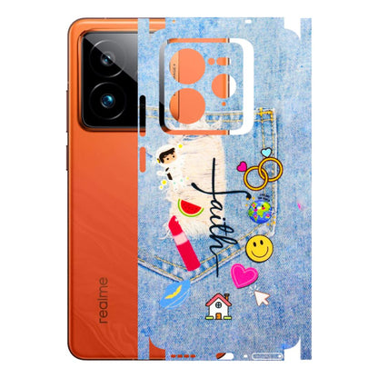 Realme Phone Skins (All Models) - Denim Jeans Pocket - 3D Embossed Finish (L-134) Realme GT7 Pro 5G