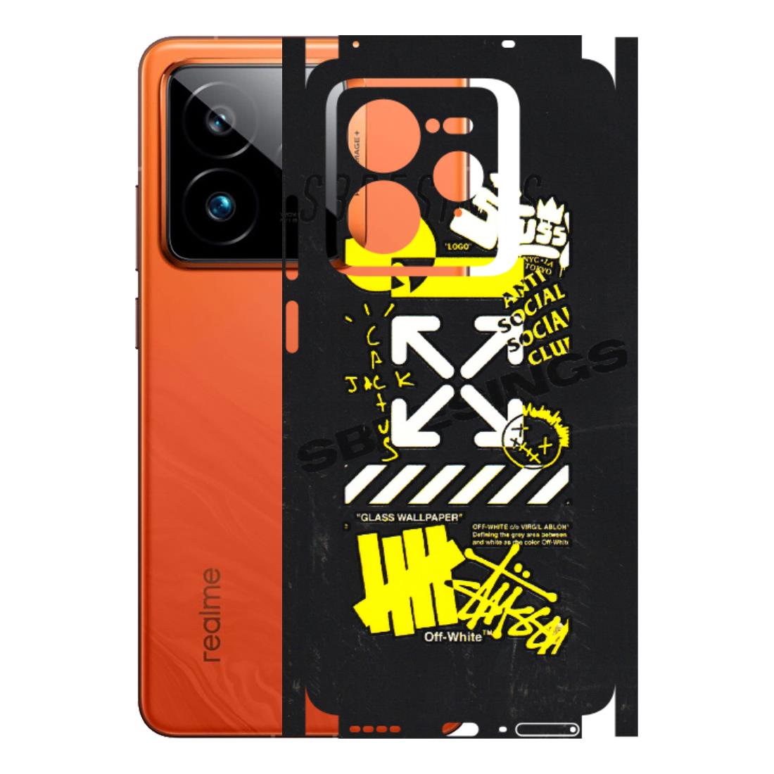 Realme Phone Skins (All Models) - Anti Social Graffiti - 3D Embossed Finish (L-198) Realme GT7 Pro 5G