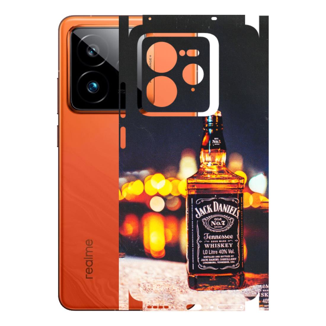 Realme Phone Skins (All Models) - JD Whiskey Bottle - 3D Embossed Finish (L-20) Realme GT7 Pro 5G