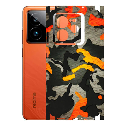 Realme Phone Skins (All Models) - Orange Camouflage - 3D Embossed Finish (L-204) Realme GT7 Pro 5G