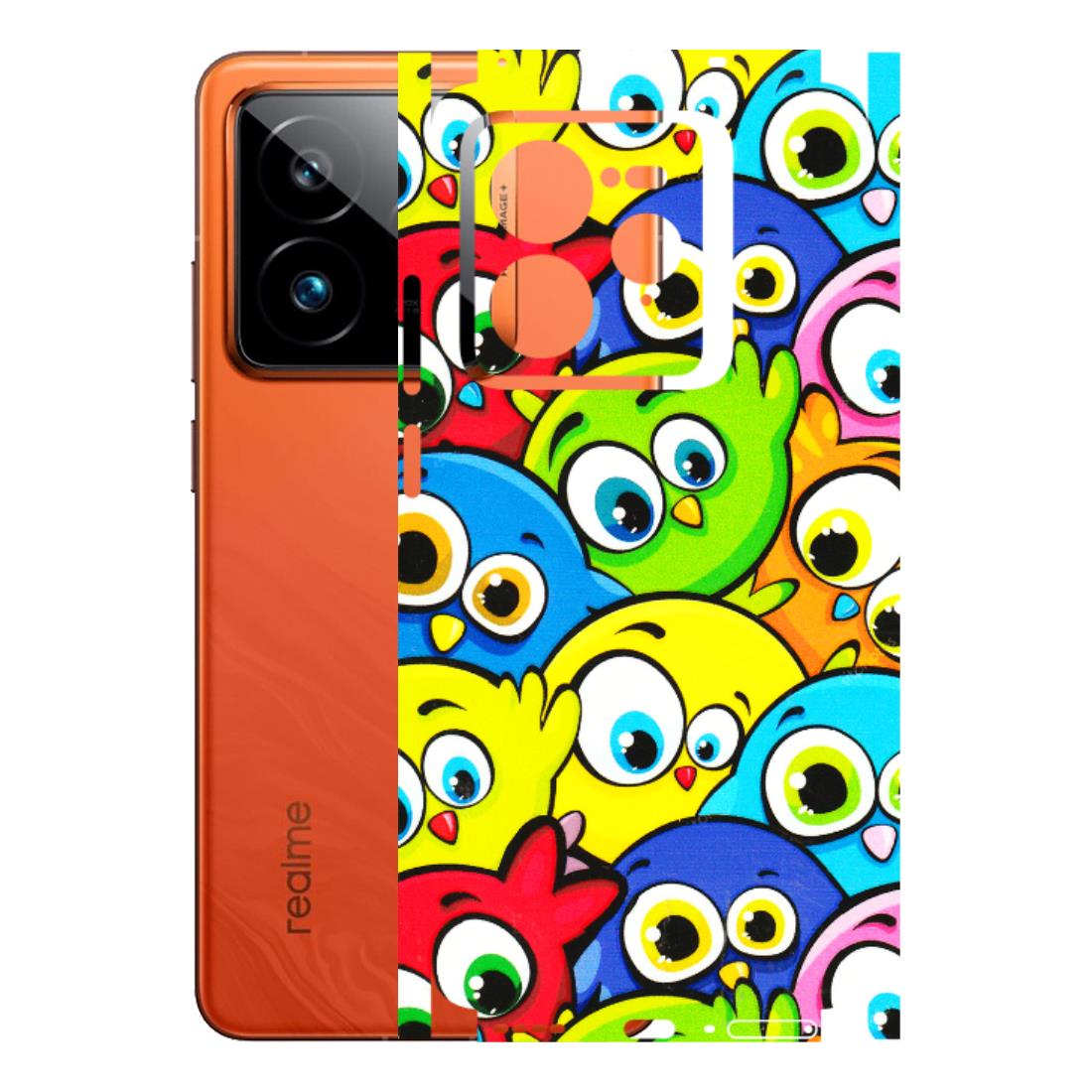 Realme Phone Skins (All Models) - Cute Fluffy Birds - 3D Embossed Finish (L-213) Realme GT7 Pro 5G