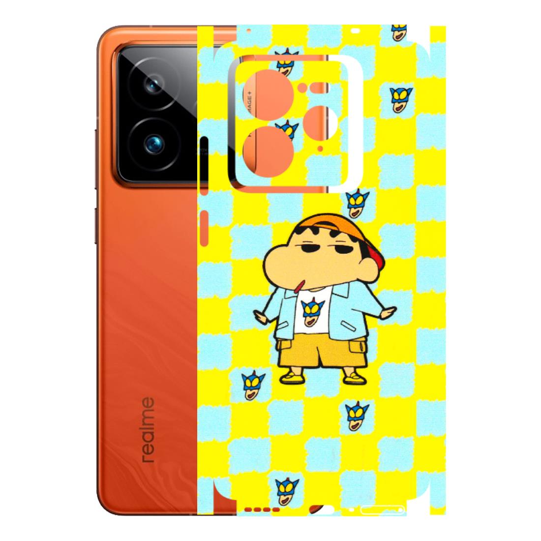 Realme Phone Skins (All Models) - Yellow Blue Shinchan Cute - 3D Embossed Finish (L-221) Realme GT7 Pro 5G