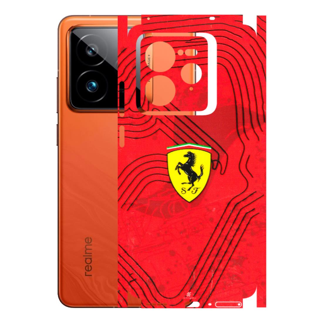 Realme Phone Skins (All Models) - Red Ferrari Logo Stylish - 3D Embossed Finish (L-238) Realme GT7 Pro 5G