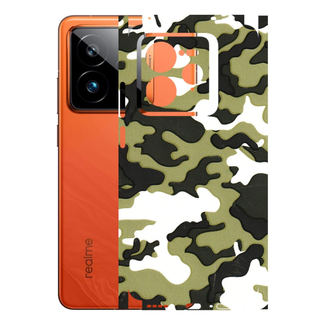 Realme Phone Skins (All Models) - Camouflages White And Green - 3D Embossed Finish (L-243) Realme GT7 Pro 5G