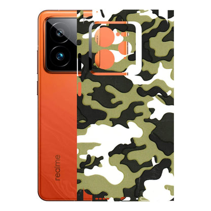 Realme Phone Skins (All Models) - Camouflages White And Green - 3D Embossed Finish (L-243) Realme GT7 Pro 5G