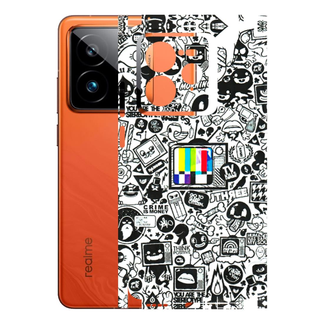 Realme Phone Skins (All Models) - Doodles Positive Art - 3D Embossed Finish (L-263) Realme GT7 Pro 5G