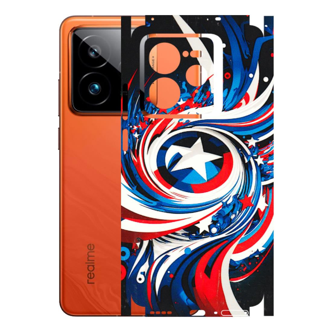 Realme Phone Skins (All Models) - Captain America Logo - 3D Embossed Finish (L-307) Realme GT7 Pro 5G
