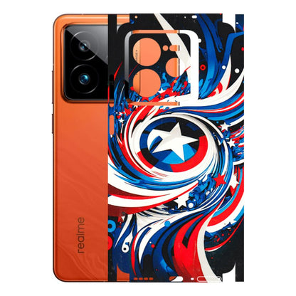 Realme Phone Skins (All Models) - Captain America Logo - 3D Embossed Finish (L-307) Realme GT7 Pro 5G