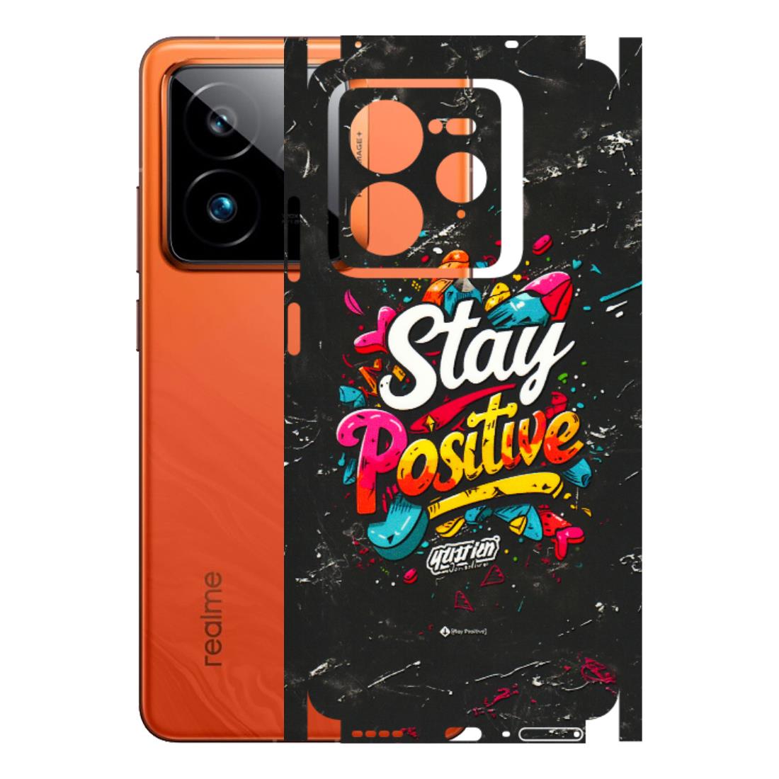 Realme Phone Skins (All Models) - Stay Positive Black - 3D Embossed Finish (L-31) Realme GT7 Pro 5G