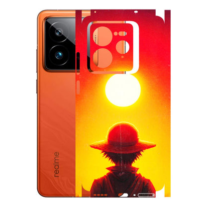 Realme Phone Skins (All Models) - Cool Sunset With Monkey D.Luffy Anime - 3D Embossed Finish (L-329) Realme GT7 Pro 5G