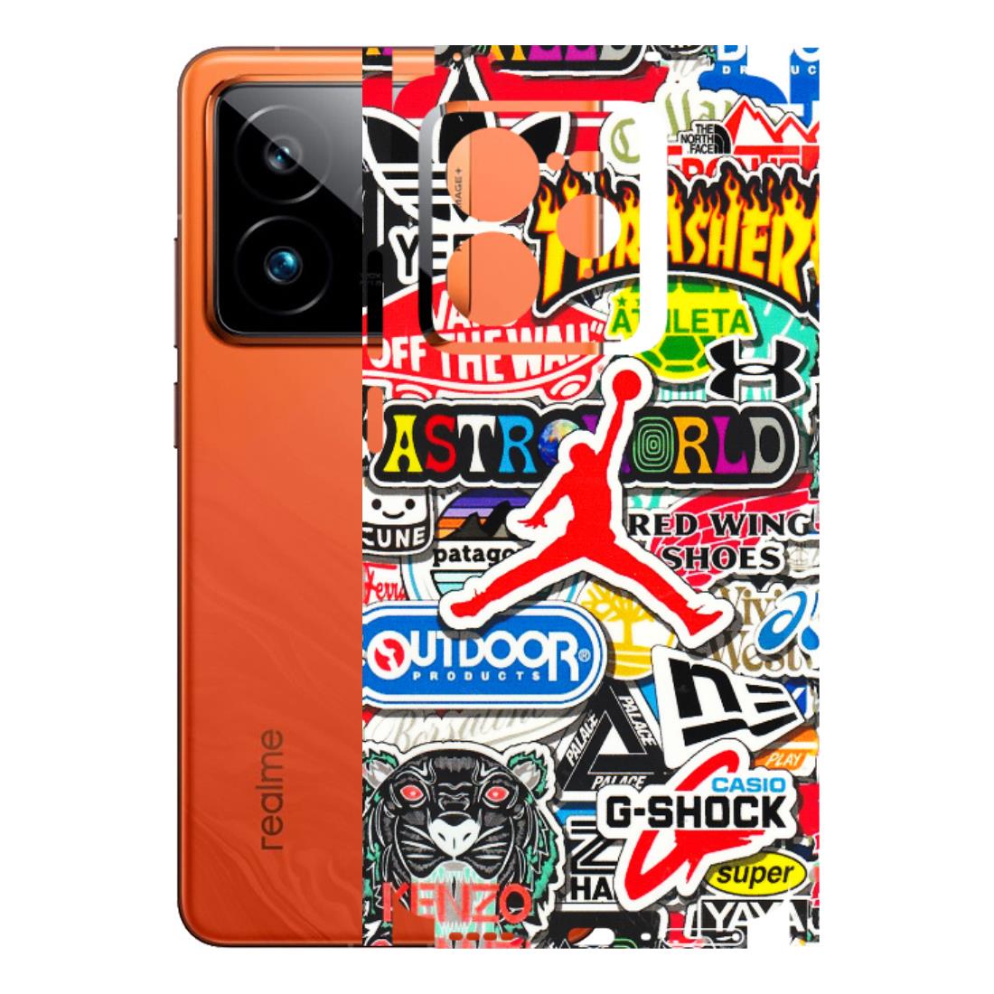 Realme Phone Skins (All Models) - Multi Brands Sticker Graffiti - 3D Embossed Finish (L-37) Realme GT7 Pro 5G
