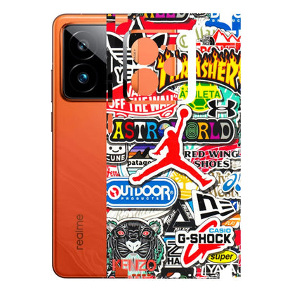 Realme Phone Skins (All Models) - Multi Brands Sticker Graffiti - 3D Embossed Finish (L-37) Realme GT7 Pro 5G