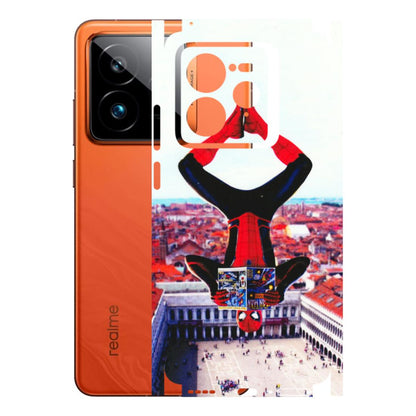 Realme Phone Skins (All Models) - Spiderman Hanging - 3D Embossed Finish (L-53) Realme GT7 Pro 5G