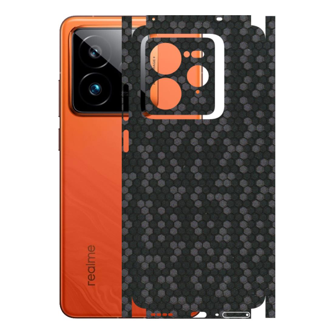 Realme Phone Skins (All Models) - Black Grey Honeycomb Sober - 3D Embossed Finish (L-85) Realme GT7 Pro 5G