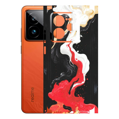 Realme Phone Skins (All Models) - Black Red White Paint Splash Fusion - Matte Finish (M-56) Realme GT7 Pro 5G