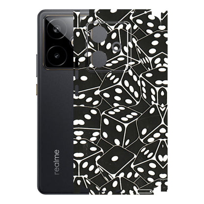 Realme Phone Skins (All Models) - Big Black Dices - 3D Embossed Finish (L-106) Realme GT 7T 5G