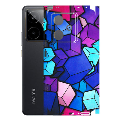 Realme Phone Skins (All Models) - Cube Doodle - 3D Embossed Finish (L-141) Realme GT 7T 5G