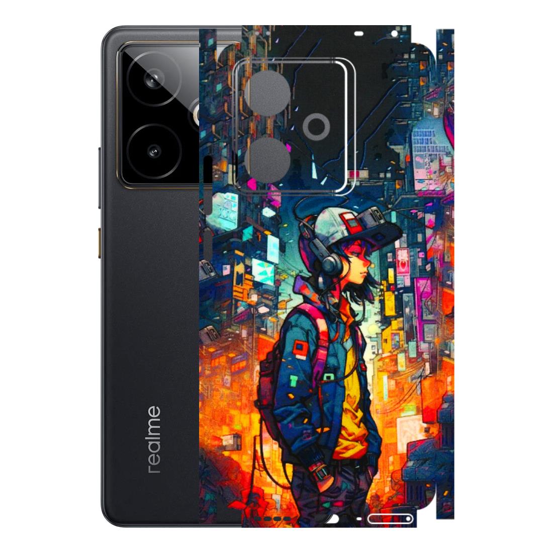 Realme Phone Skins (All Models) - Street Anime Guy - 3D Embossed Finish (L-158) Realme GT 7T 5G