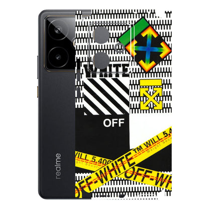 Realme Phone Skins (All Models) - White Off Abstract - 3D Embossed Finish (L-172) Realme GT 7T 5G