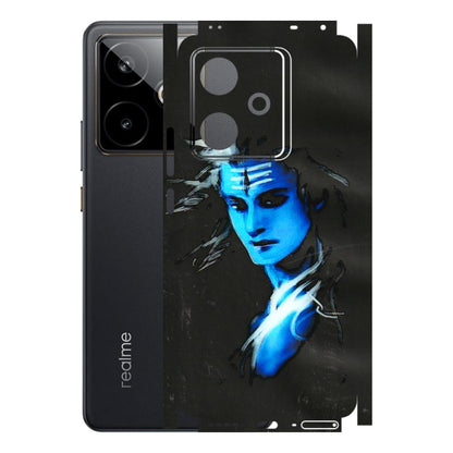 Realme Phone Skins (All Models) - Har Har Mahadev Blue/Black - 3D Embossed Finish (L-185) Realme GT 7T 5G