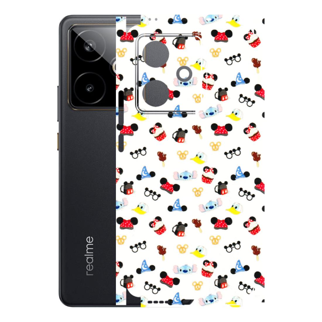 Realme Phone Skins (All Models) - Minnie Mouse & Donald Doodles s - 3D Embossed Finish (L-194) Realme GT 7T 5G