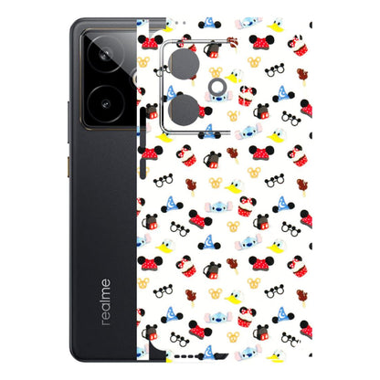 Realme Phone Skins (All Models) - Minnie Mouse & Donald Doodles s - 3D Embossed Finish (L-194) Realme GT 7T 5G