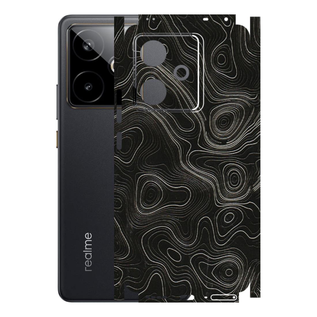 Realme Phone Skins (All Models) - Black Swirl - 3D Embossed Finish (L-196) Realme GT 7T 5G