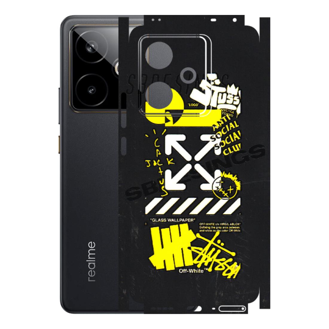 Realme Phone Skins (All Models) - Anti Social Graffiti - 3D Embossed Finish (L-198) Realme GT 7T 5G