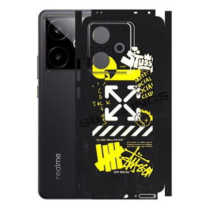 Realme Phone Skins (All Models) - Anti Social Graffiti - 3D Embossed Finish (L-198) Realme GT 7T 5G