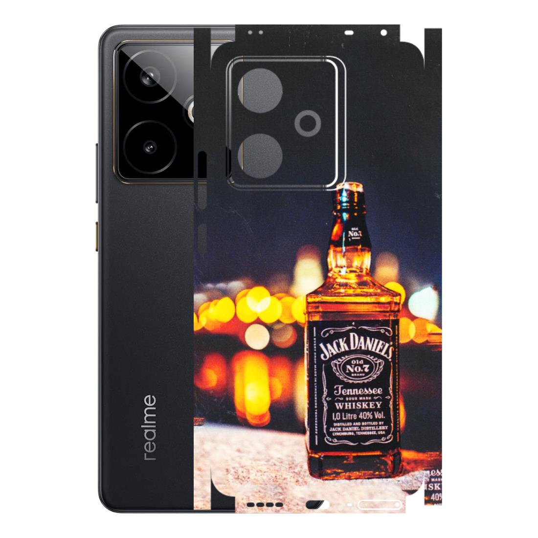 Realme Phone Skins (All Models) - JD Whiskey Bottle - 3D Embossed Finish (L-20) Realme GT 7T 5G