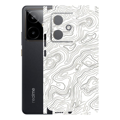 Realme Phone Skins (All Models) - White Black Swirls - 3D Embossed Finish (L-219) Realme GT 7T 5G