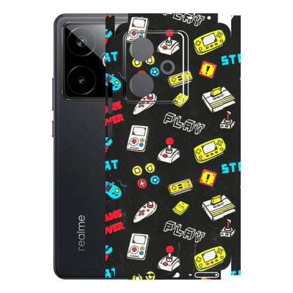 Realme Phone Skins (All Models) - Gaming Doodles - 3D Embossed Finish (L-224) Realme GT 7T 5G