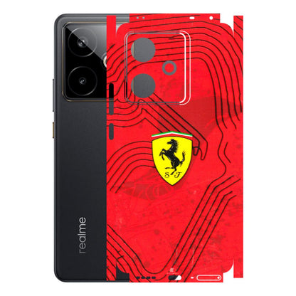 Realme Phone Skins (All Models) - Red Ferrari Logo Stylish - 3D Embossed Finish (L-238) Realme GT 7T 5G